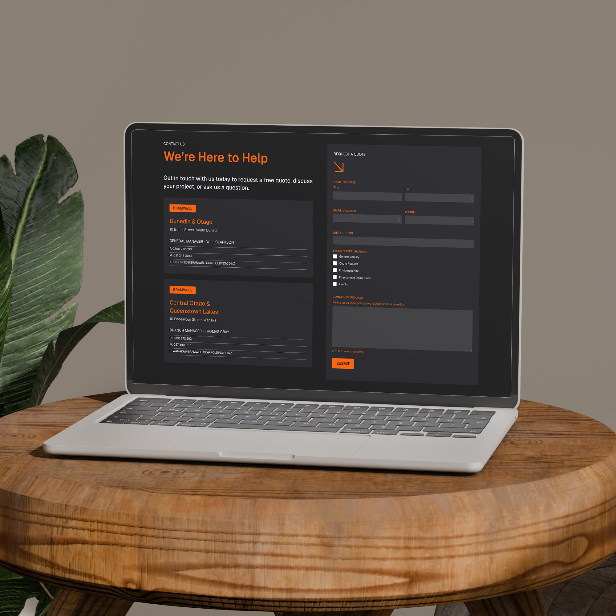 Modern website design generating online enquiries and sales leads.