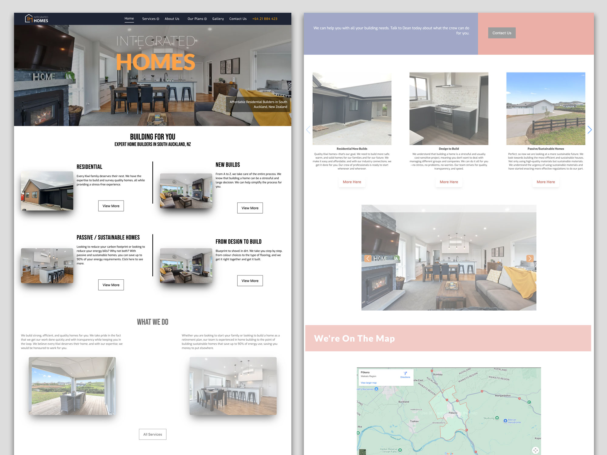 Integrated Homes Website Before
