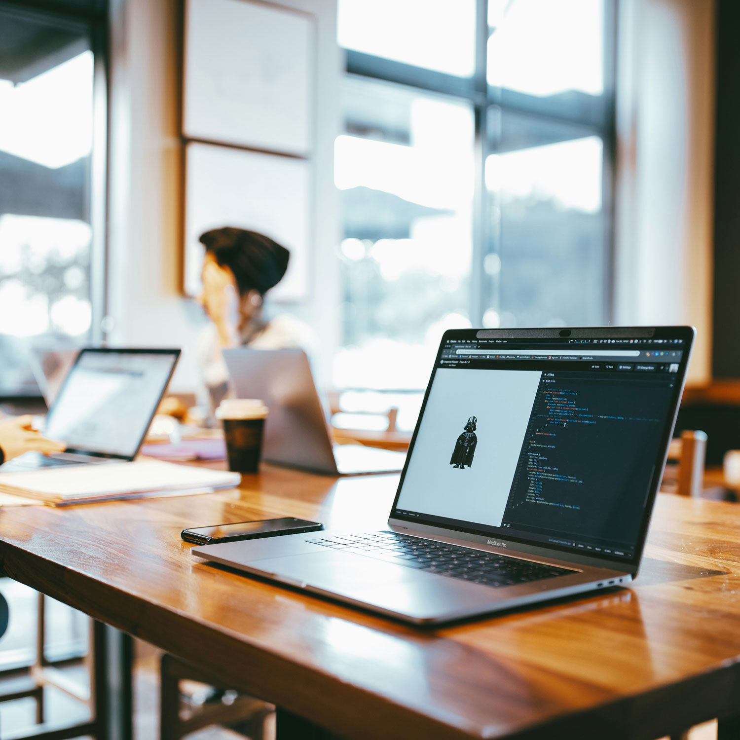 professional web design team working with a local business client