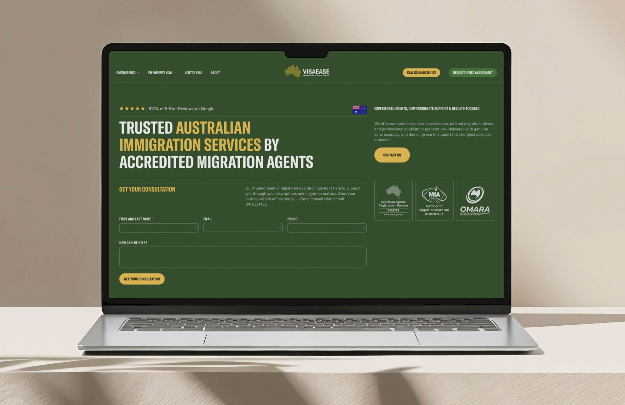 Example of conversion focused landing page Sky Media created for Visa Ease.