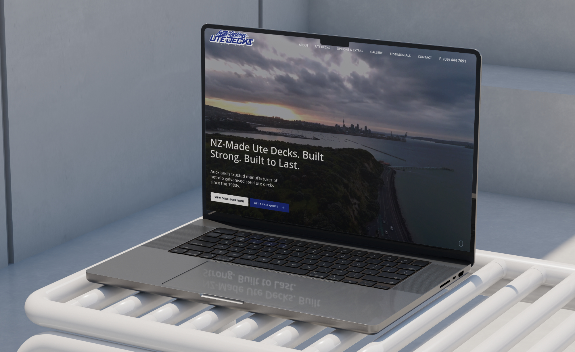The new North Harbour Ute Decks website designed and built by Sky Media